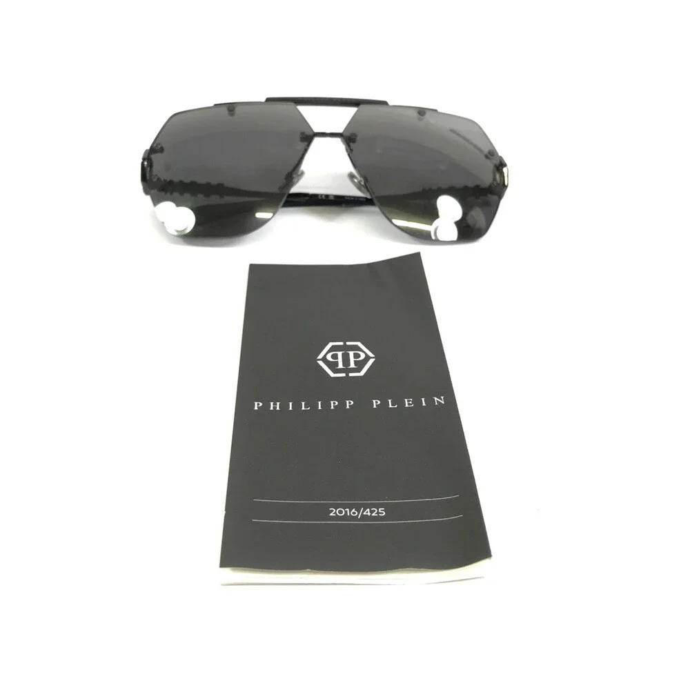 Philipp Plein Sunglasses SLEEK SPP111 COL. 672X Gunmetal Frames w/ Mirror Lenses